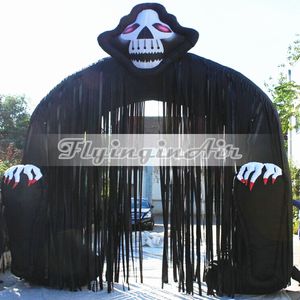 Halloween Party Entrance Archway 5m Gruwelijke Zwarte Opblaasbare Death Arch met Demon voor Outdoor Gate Decoration