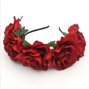 Europejski Romantyczny Tkanina Kwiat Kwiat Pałąk Kobiety Duża Rose Wedding Hairband Trendy Bride Headdress 4 Kolory Gorąca Sprzedaż