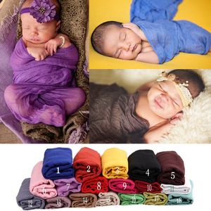 Nyfödd swaddling baby bomull muslin filter spädbarn inslagna handduk fotografi rekvisita 18 färger 70 * 170cm C2561