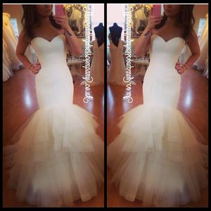 vestido de noiva Ivory Mermaid Wedding Dresses Sexy Sweetheart Strapless Ruched Fitted Wedding Dress 2016 For Bride Dresses