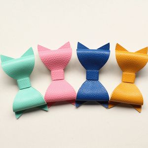 NEUE 60 teil/los Synthetische Leder Große Bögen Design Kinder Haarnadeln Handgemachte Aritificial Filz Kind Haar Clips Schöne Bowknot Zubehör