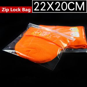 22x20cm Wyczyść Plastikowa odzież Zip Blokada Dresy Dresy Dresy Torby Przezroczyste Zipper Odzież Magazyn Samochód Salak Hermetyczny Pakiet