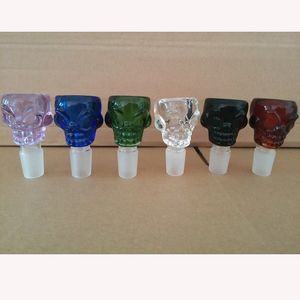 2016 Skull Glass Bowls 14mm 18mm glass water pipes male bowl Thickness 7mm large capacity for oil rings Glass Bongs