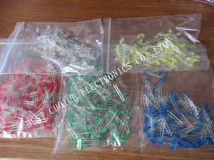 Wholesale-500 pçs / lote 3mm led diodo kit misturado cor vermelha verde amarelo azul branco