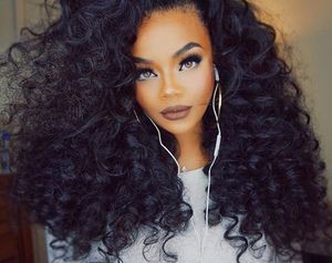 300% density deep curly brazilian <strong>glueless lace</strong> front wigs with baby hair brazilian human hair wig bleached kont