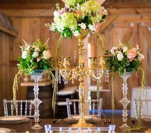 centrotavola per fiori da tavolo placcati in oro per matrimoni, centrotavola per vasi di fiori per la tavola di nozze all'ingrosso
