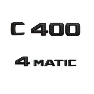 Mercedes Benz C 클래스 C400 용 블랙 번호 문자 자동차 트렁크 엠블럼 스티커
