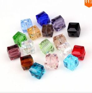 200pcs mixture Crystal Square Beads Crystal Beads Faceted Glass Bead for Jewelry Earring 6mm 8mm