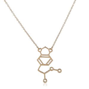 Everfast Wholesale 10pc/Lot 18K Gold and Silver Plated Danity Molecule Pendant Collar Necklaces Chemistry Science Anime Couple Love Men Women