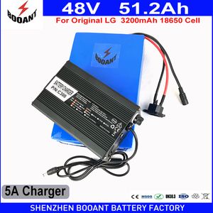 48V 51.2AH 2500W Använd original LG 18650 Cell för BAFANG Motor E-Bike Li-Ion Batteri EU US Duty Free med 5A laddare