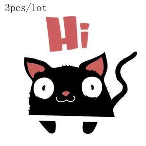 Adesivi in vinile gatto divertenti Decali per poster per le sale per bambini decorazioni per la casa 3pcs