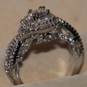 Victoria Wieck 2016 New Hot Luxury Jewelry 925 Sterling Silver Topazio bianco Diamante simulato Pietre preziose Wedding Band Donna Anelli Taglia 5-11