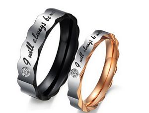 Rostfritt stål Kristall Par Ringar För Bröllopsfest Mode Stil Alla hjärtans dag Present Good Quality Lover Rings