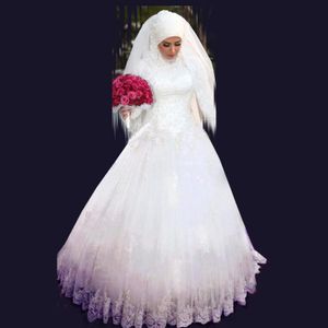 Abiti da sposa islamici musulmani a maniche lunghe con collo alto Sconto nuovo arrivo Abiti eleganti da cerimonia lunghi da cerimonia