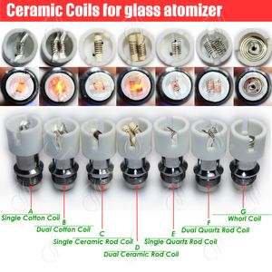Quartz Ceramic Katoen Vervanging Verstuiver Dual Glass Globe Coils Donut Wax Dry Herb Herbal Vaporizers Vape Pen e Sigaretten Vapor Core