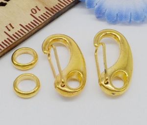 100 setleri Altın Kaplama Konektörü Geçiş Klipsler Hooks Bilezik Takı Yapımı Için 22x11mm