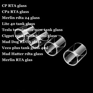 CP CP2 Merlin RTA RDTA 24 Lite 40 Tank mordin 25 Cigpet eco 12 Mad Dog Veco plus 4ml Mad Hatter Pyrex Replacement Glass Tube