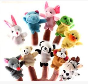 best selling 200pcs DHL Fedex EMS Animal Finger Puppets Kids Baby Cute Play Storytime Velvet Plush Toys (Assorted Animals)