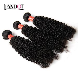 Brazilian Kinky Curly Hair Unprocessed Brazillian Human Hair Weaving 3 Bundles Lot 8A Grade Deep Jerry Curly Hair Extensions Natural Black