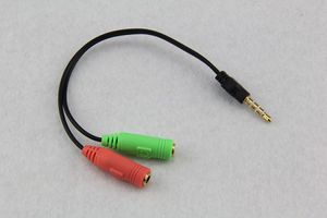 3.5mm Audio Stereo Splitter Cable 1 Male to 2 Female Adapter 4 Plug Line Earphone Voice Box Mic Headphone To Computer 50pcs