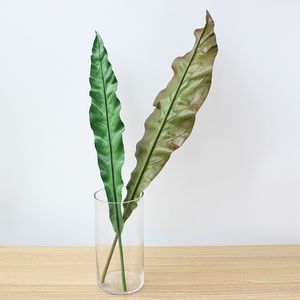 Duży zielony sztuczny liść dekoracyjny liść plastikowy gałąź PU Sztuczne rośliny domowe ślubne dekoracje ściany fałszywe liście