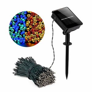 Ny LED-solsträngljus 22m 200 lysdioder 7 färger 8 Modes Solar Power Outdoor Waterproof Solar String Lights för Garden Juldekor