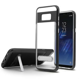 Wholesale samsung galaxy s10 case with stand for sale - Group buy For Samsung galaxy s10 s10e s10 plus Transparent Kickstand PC TPU Case Clear Armor Cover Colorful Bumper Case With Stand B