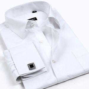 Camicie eleganti da uomo all'ingrosso con gemelli di diamanti Camicia di cotone per uomo a maniche lunghe scozzese / camicie con stringhe Abbigliamento uomo S- 4XL