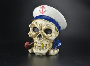 Skeleton Sailor Navy Ashtray---- oil rig glass bongs water pipe thick pyrex mini heady liquid sci water pipe, color random delivery