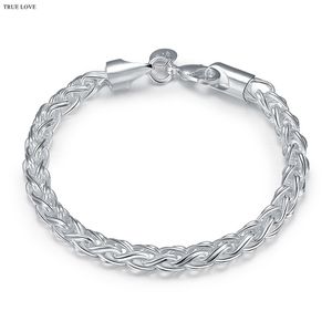 Wholesale circle bracelet price resale online - 925 sterling silver plated twisted circle chain bracelet Fashion Cool Men s Jewelry good quality and low price