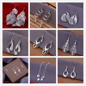 Hot sale women s sterling silver earring pairs a mixed style EME26 fashion silver Dangle Chandelier earrings