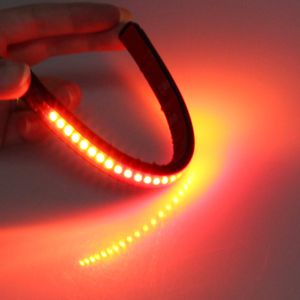 SMD Motorcycle Universal Flexible Bar Strip Water Resistance Tail Brake Stop Turn Signal License Plate Lamp 12V 5W 32 LED Light