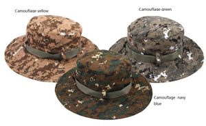 Camouflage wide-brimmed hat outdoor fisherman Bucket Hats Camo Wide Brim Sun Fishing cap Camping Hunting CS Tactical Gear 8colors