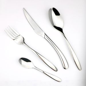 JANKNG 4Pcs/ Lot Stainless Steel Flatware Set Wedding Party Steak Knives Fork Spoon Cutlery Set Dinnerware Table Silverware Set