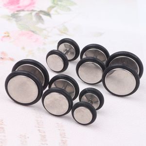 316L Stainless Steel Fake Cheater Mens Ear Plug Earring Stud Stretcher 60pcs mix6/8/10mm with O ring piercings