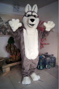 Högkvalitativa riktiga bilder Deluxe Wolf Mascot Kostym Fancy Carnival Costume Character Kostym Vuxen Storlek Fabriks Direkt Gratis frakt