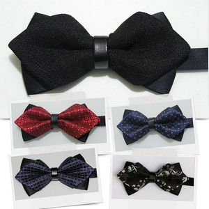 Jacquard bow ties 12*6cm Arrow bowknot 1200`Knitted 40 colors Men's Neck Tie Occupational tie for Father's Day tie Christmas Gift