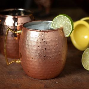 Moskau-Mule-Getränkebecher aus Edelstahl mit Kupferbeschichtung und Henkel für Bier, Kaffee und Kaffee