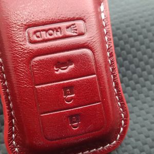 Lädernyckel FOB Cover Case för Honda Civic 2020 Accord Pilot Car Key Holder Shell Bag Wallets Nyckelring Keychain Honda Auto Accesso296i