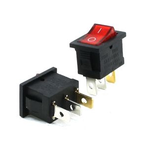 Rocker switchar 3 terminal på-off Spst Square Shape 6a / 250V 10a / 125V AC Red Green Yellow Light Indikator för elektrisk auto båtbil