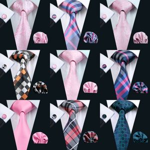 900 styles Classic Wholesale New Style Mens Tie Set Silk Hanky Cufflinks Jacquard Woven Necktie Men's Tie Set Business Party Work Wedding