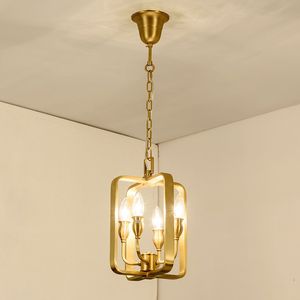 Lyxig koppar matsal hängande hänge ljus europeisk modern bar räknare hängande lampa restaurang hängsmycke belysningsarmaturer
