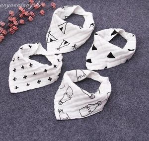 INS 12 style baby bibs 100% cotton Lunch Bibs  Towel Saliva Baby Kids Infants 4 layers of gauze washed with water bath towel
