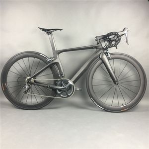 Komple Karbon Fiber Yol Bisikleti Yarış Bisiklet T800 Karbono Fiber Çerçeve R36 Karbon Tekerlekler SHiMANO R8000