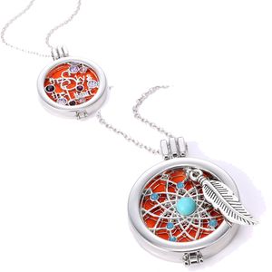 High Quality Aromatherapy Opening floating lockets Pendant necklace diamond-encrusted Essential Oil Diffuser necklace For women jewelry
