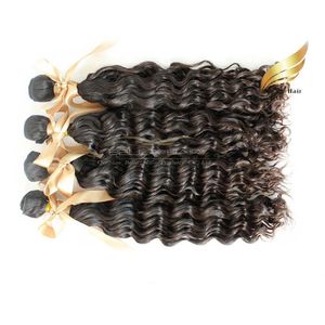 100 mongolisches reines Haar 8 30 4 Stück Echthaar webt Extensions tiefe Wellen Haarprodukte natürliche Farbe Bellahair in großen Mengen