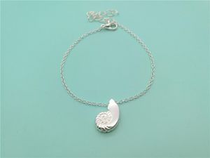 5st Söt snäckskalarmband Ariel Voice Shell Spiral Swirl Sea Snail Armband Ocean Beach Conch Charm Chain Jewelry