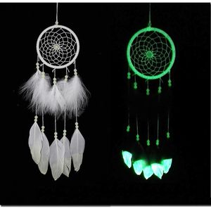 India Fluorescence Dreamcatcher with Feathers Noctilucous Wind Chimes & Hanging Pendant Dream Catcher Fashion Wedding Christmas Gift