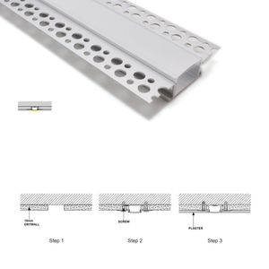 100 conjuntos X 1M / lote de parede em recesso levou perfil de alumínio tira e 62 milímetros de largura em forma de T levou alu extrusão para lâmpadas de parede ou de tecto