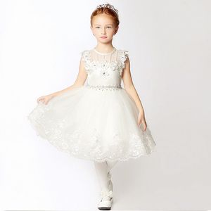 New Flower Girls Dresses Princess Sleeveless Backless Lace Communion Party Kids Girl's Pageant Dresses flower girls for wedding